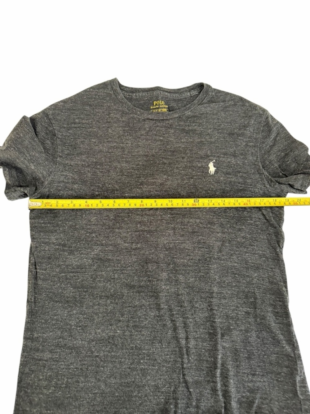 POLO RALPH LAUREN Gray Classic Pony Logo Crewneck T-Shirt Casual Essential size - Picture 6 of 7